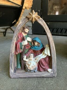Hand-Painted Nativity Figurine - Christmas Holy Family